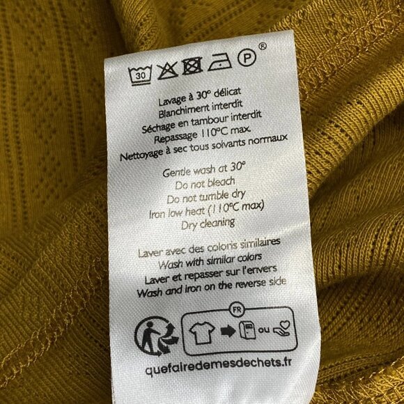 Sézane Women’s Juan Pointelle Knit Vest Top – Gold/Yellow – Size S - Picture 10 of 10